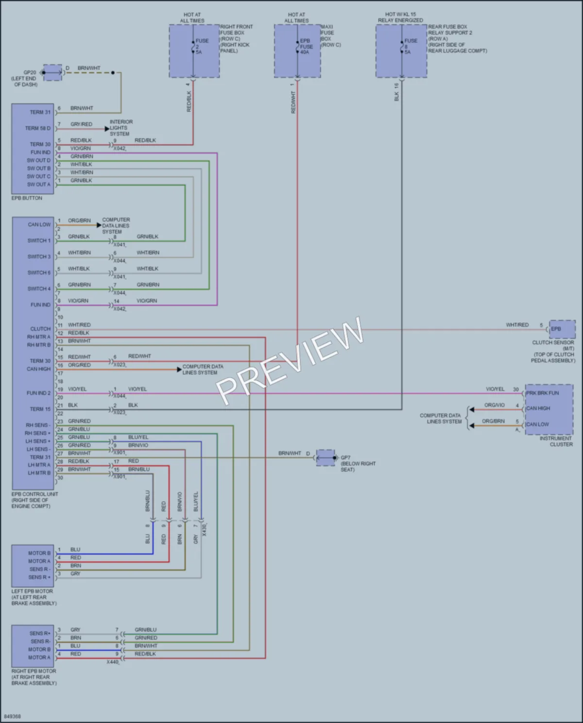 2023 Porsche 718Boxster Shift Interlock wiring diagram preview