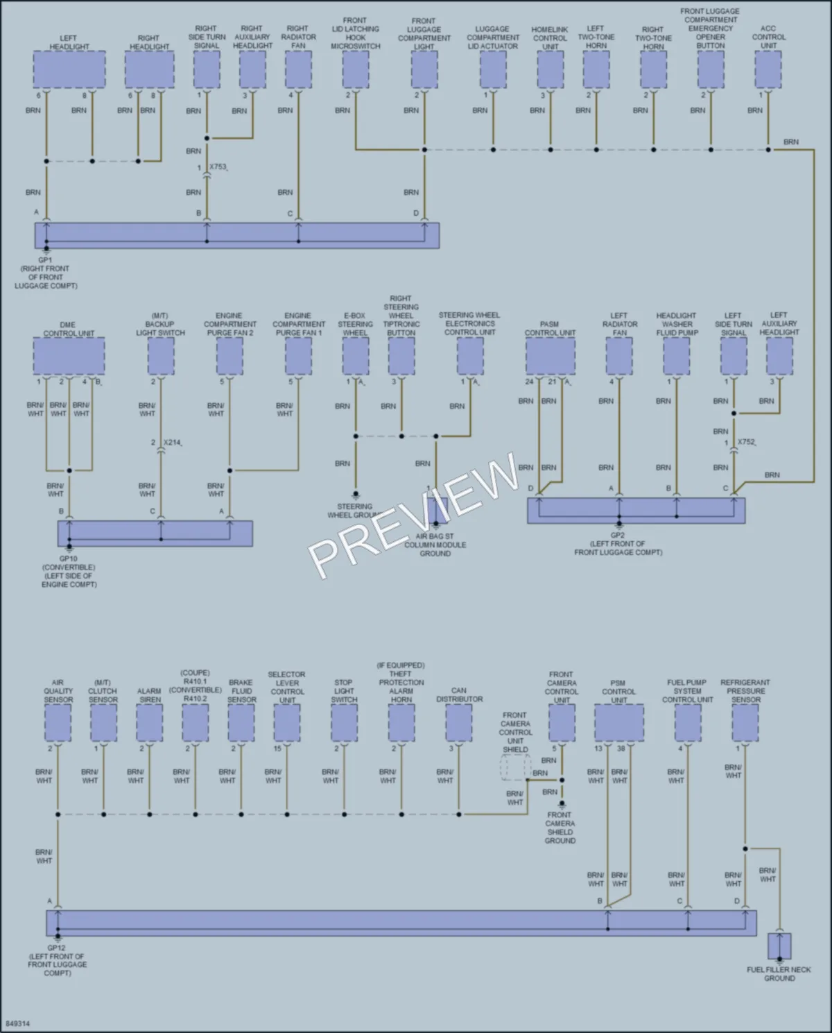 2023 Porsche 718Cayman Ground Distribution wiring diagram preview