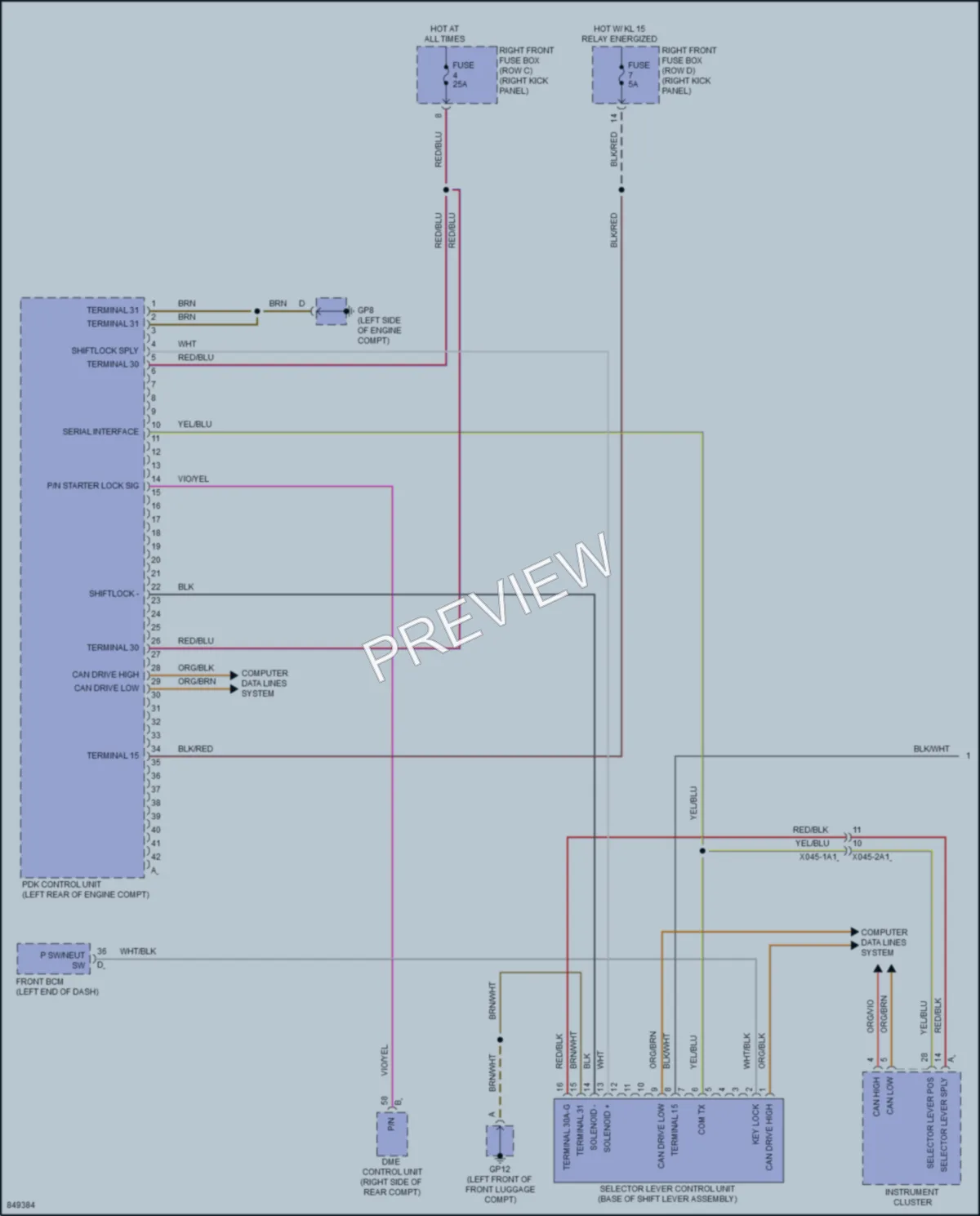2023 Porsche 718Cayman Transmission wiring diagram preview