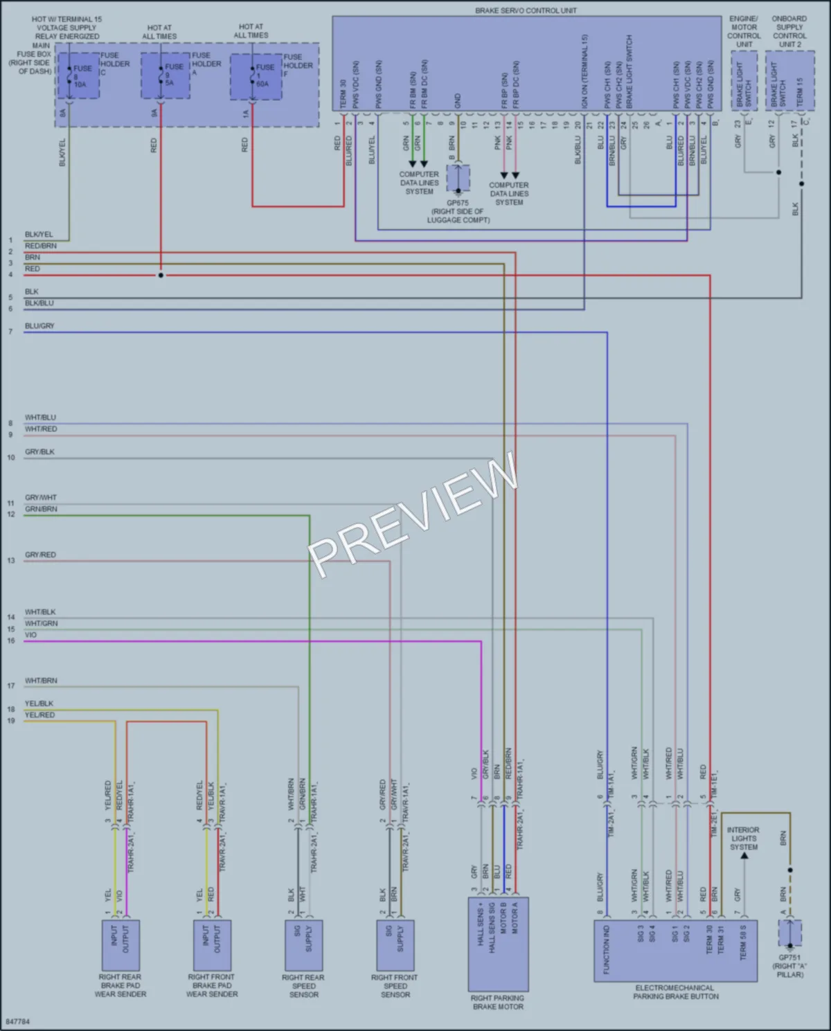 2023 Porsche 911 Anti Lock Brakes wiring diagram preview