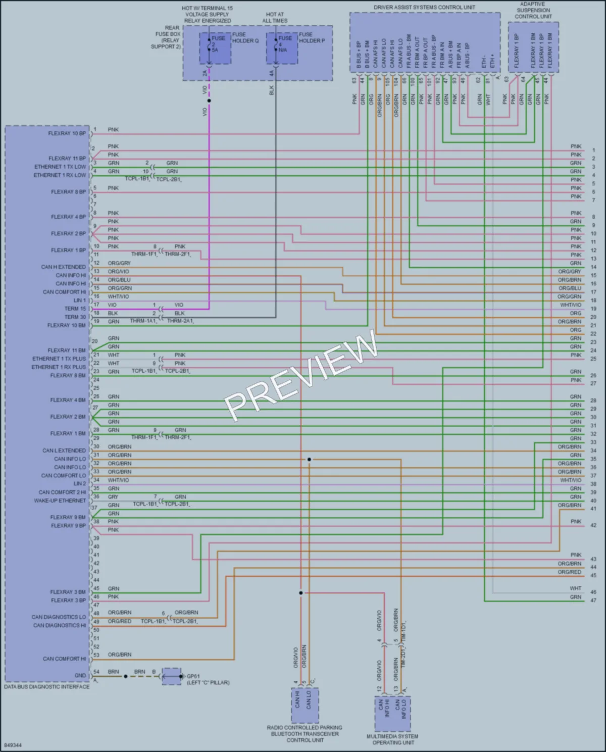 2023 Porsche 911 Computer Data Lines wiring diagram preview