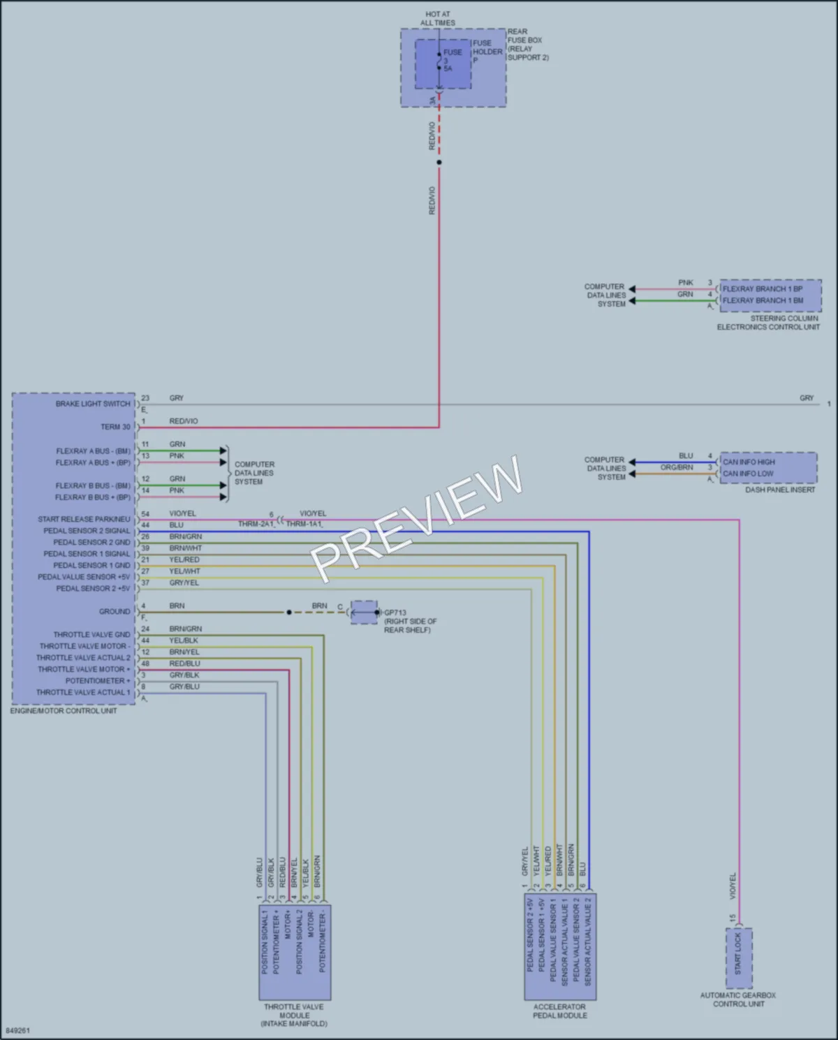 2023 Porsche 911 Cruise Control wiring diagram preview