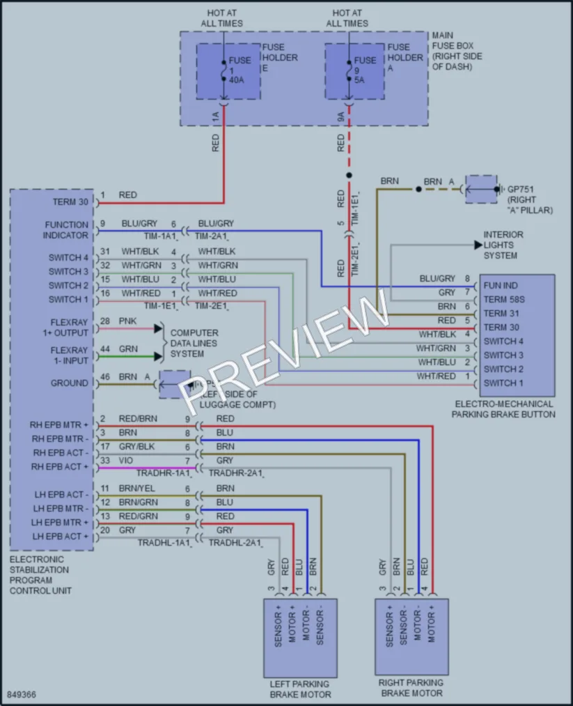 2023 Porsche 911 Shift Interlock wiring diagram preview
