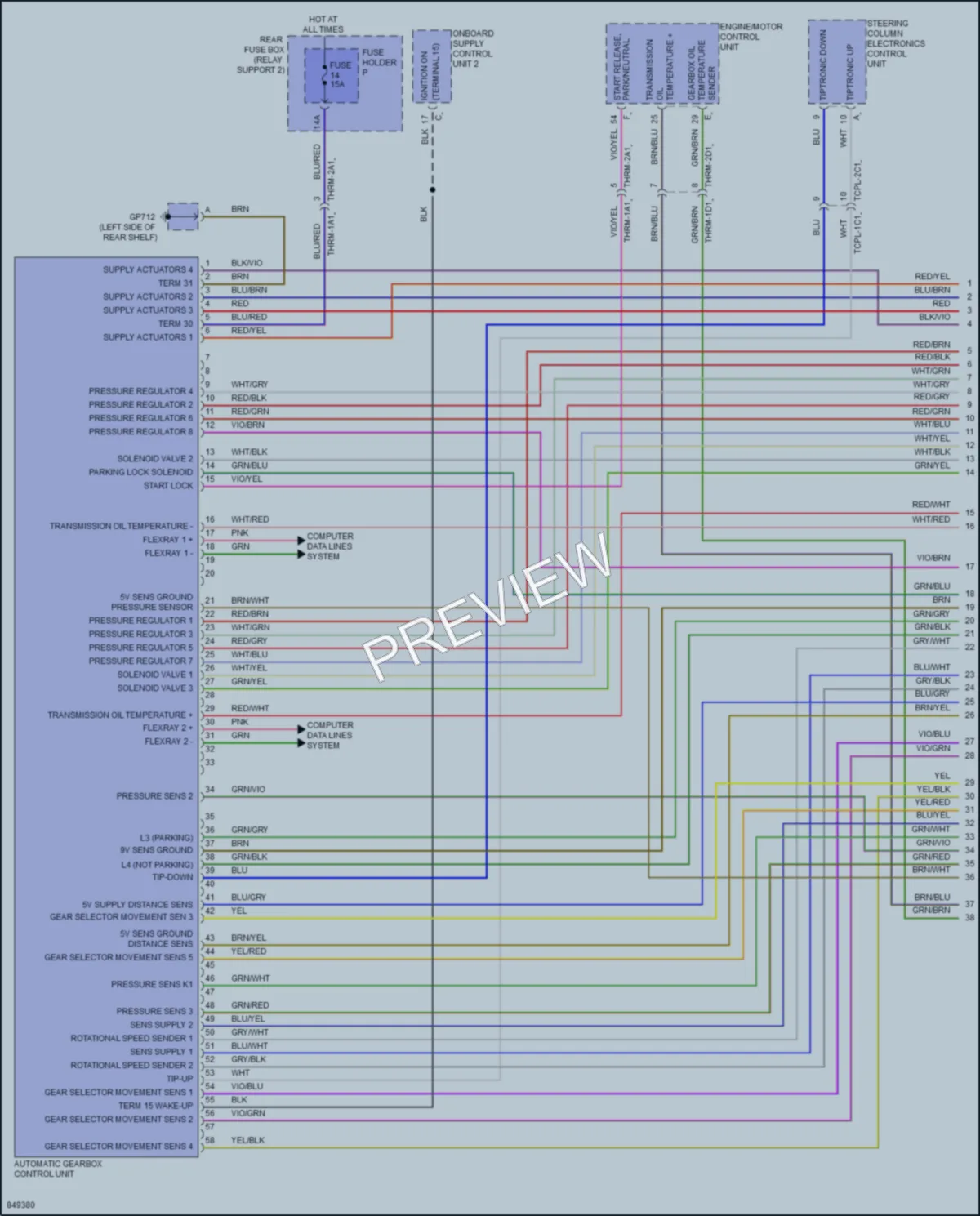 2023 Porsche 911 Transmission wiring diagram preview