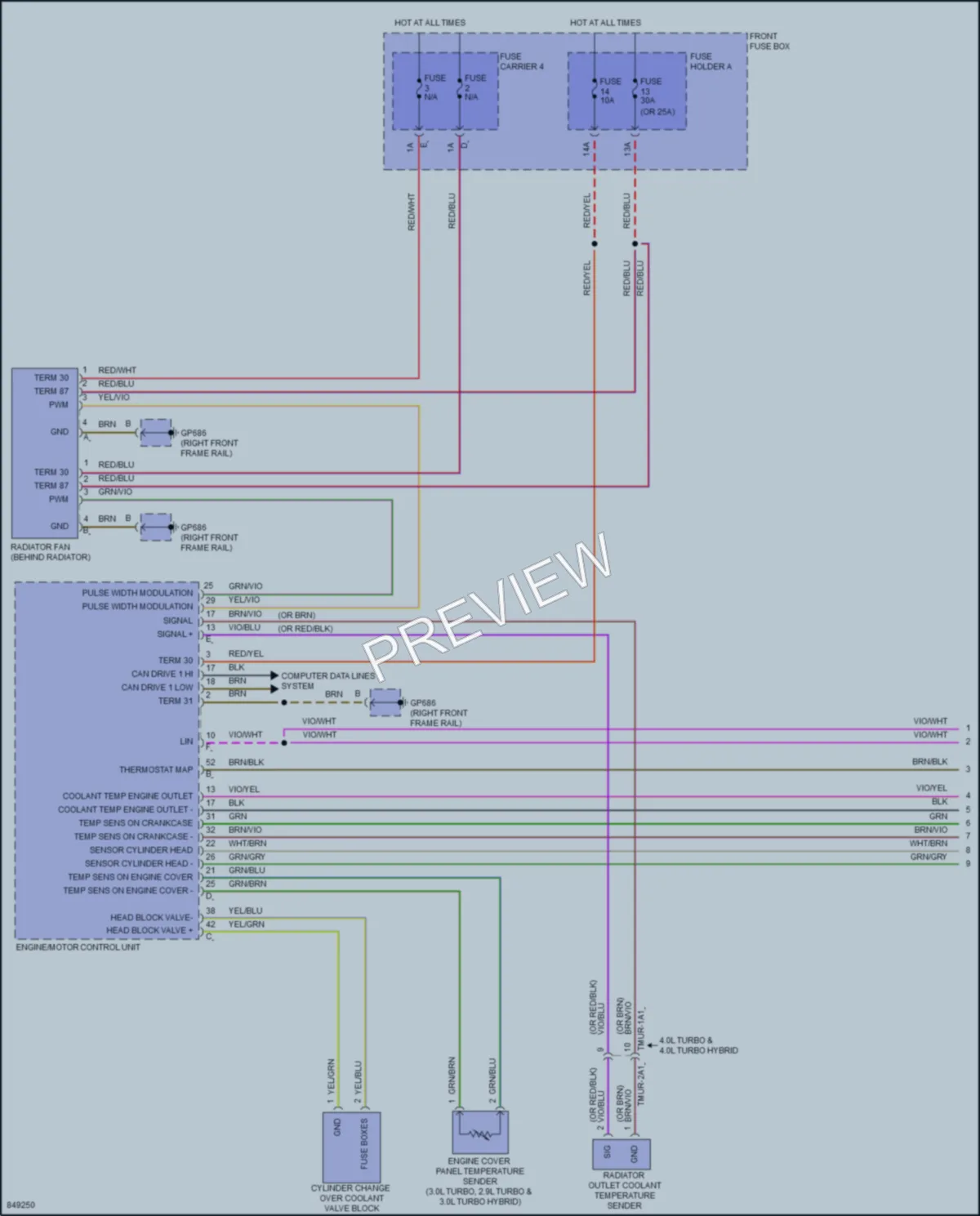 2023 Porsche CayenneCoupe Cooling Fan wiring diagram preview