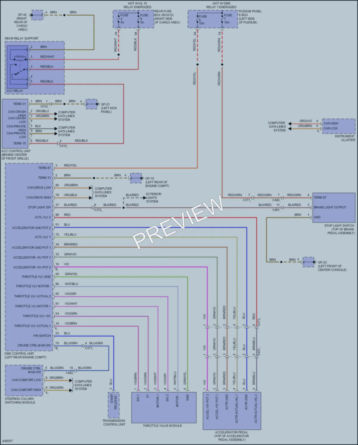 2023 Porsche Macan Cruise Control wiring diagram preview