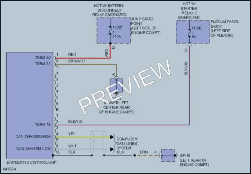 2023 Porsche Macan Electronic Power Steering wiring diagram preview