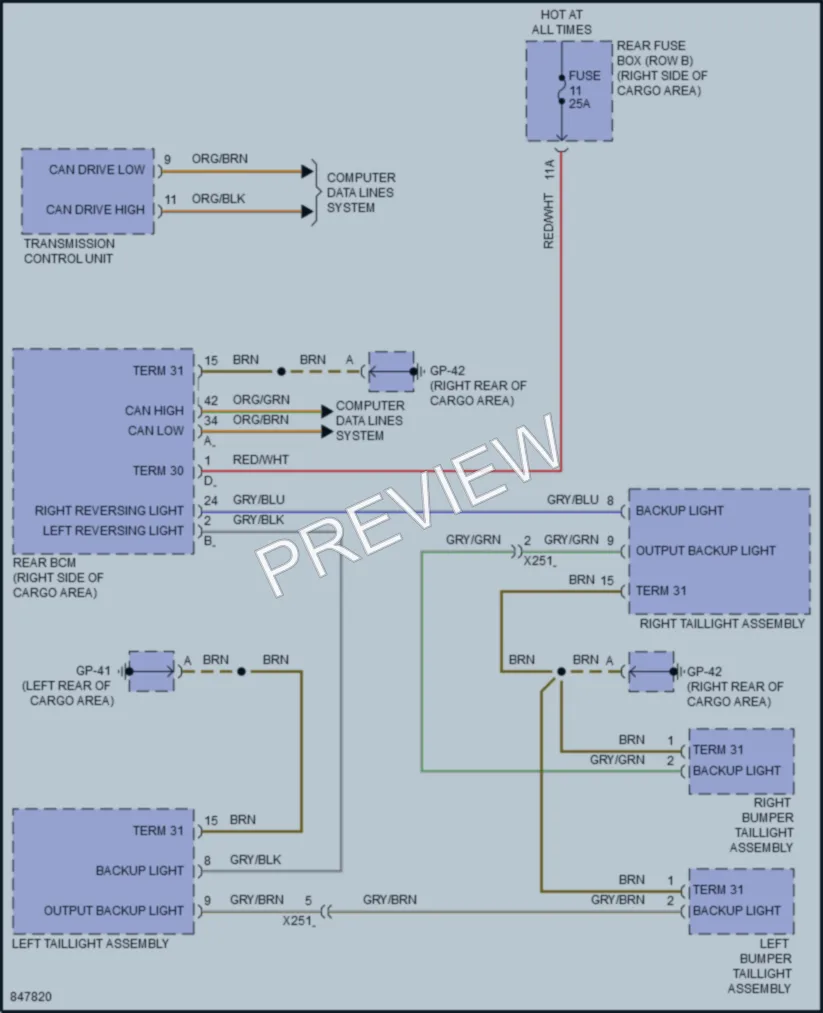 2023 Porsche Macan Exterior Lights wiring diagram preview