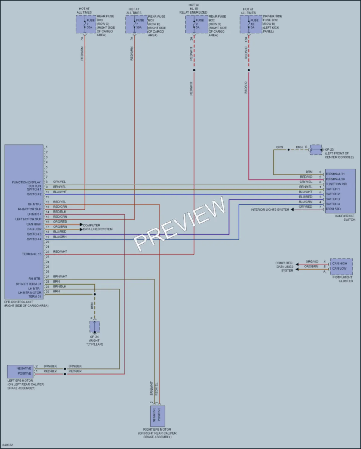 2023 Porsche Macan Shift Interlock wiring diagram preview