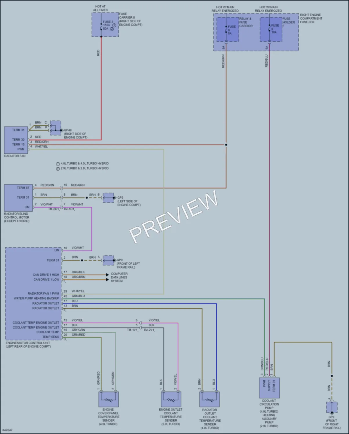 2023 Porsche Panamera Cooling Fan wiring diagram preview
