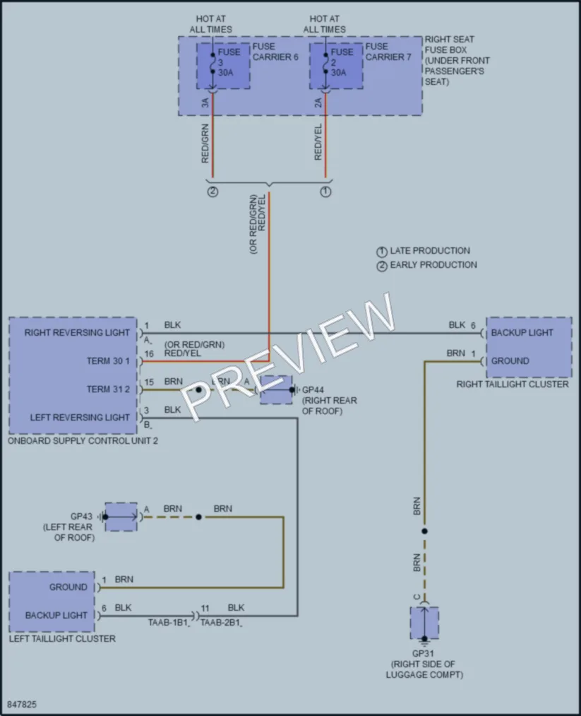 2023 Porsche Panamera Exterior Lights wiring diagram preview