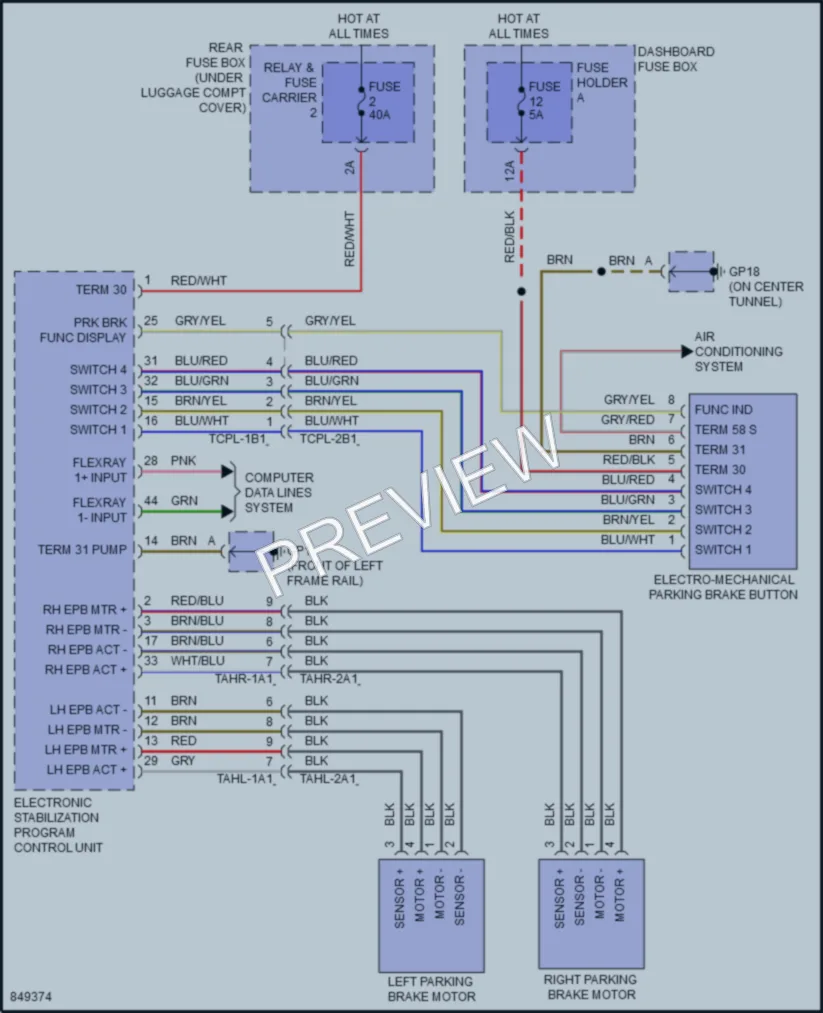 2023 Porsche Panamera Shift Interlock wiring diagram preview