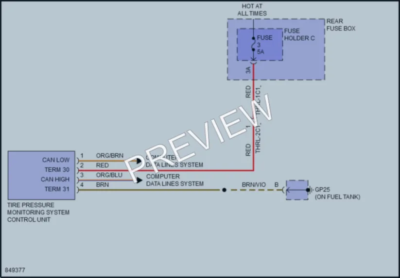 2023 Porsche PanameraHybrid Warning Systems wiring diagram preview