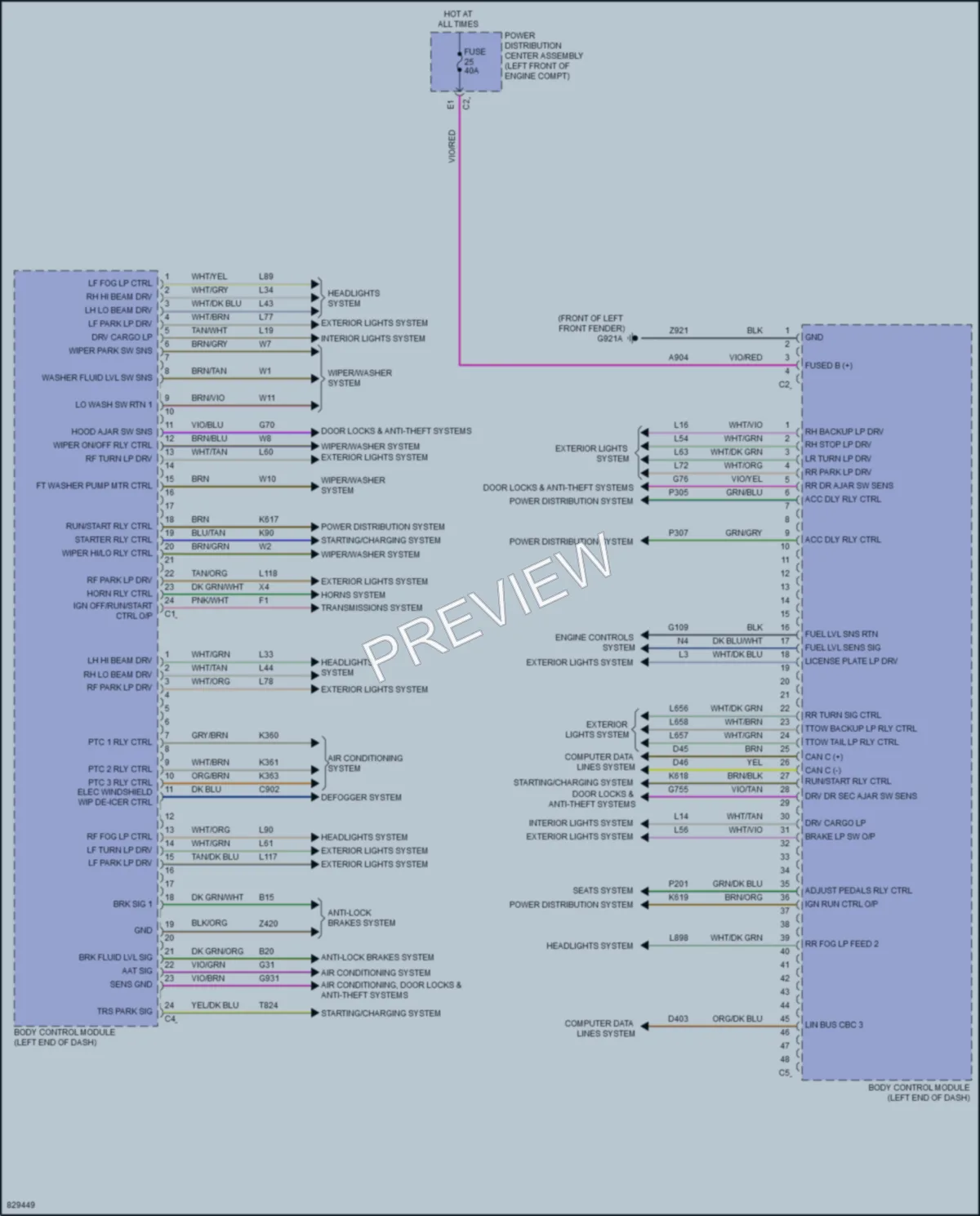 2023 Ram 1500 Body Control Modules wiring diagram preview