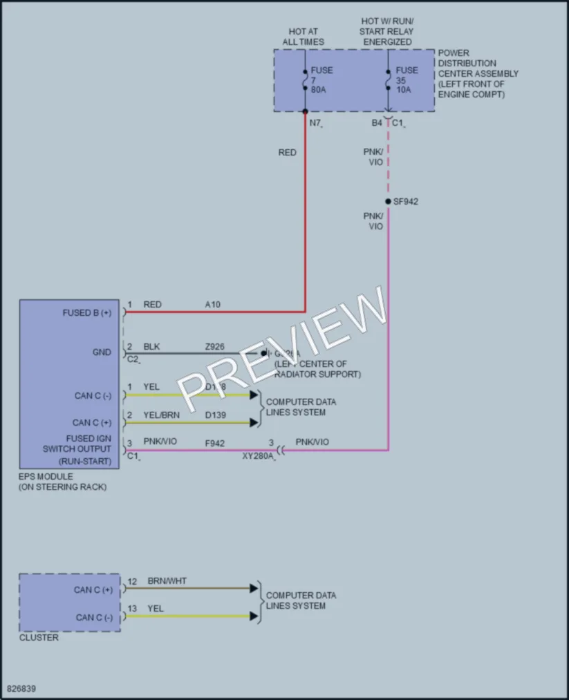 2023 Ram 1500 Electronic Power Steering wiring diagram preview