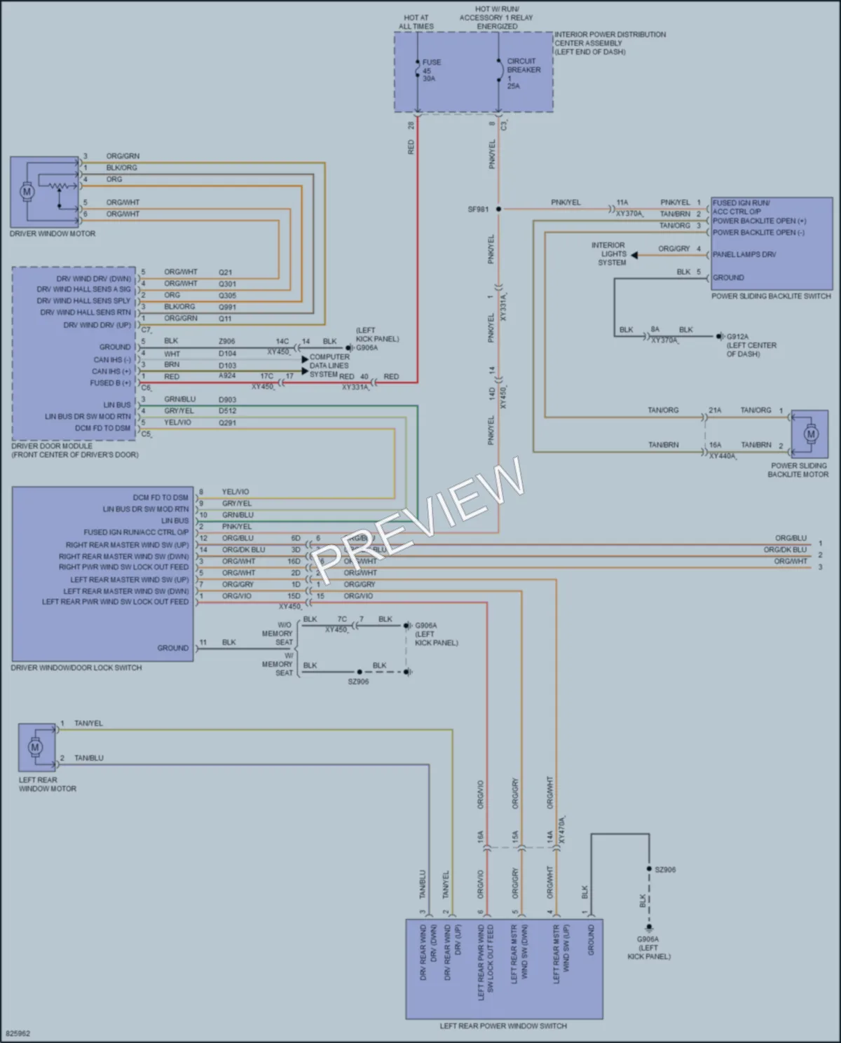 2023 Ram 1500 Power Windows wiring diagram preview