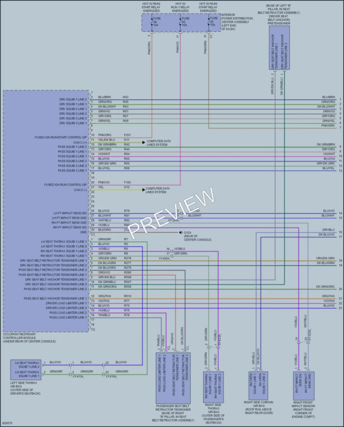 2023 Ram 1500 Supplemental Restraints wiring diagram preview