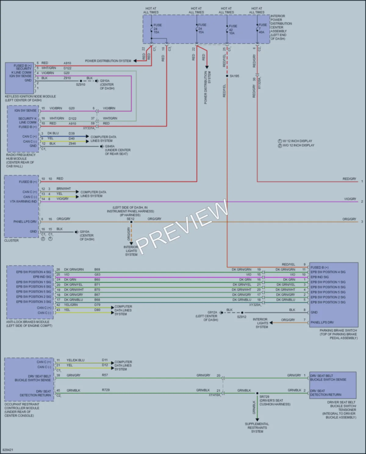 2023 Ram 1500 Warning Systems wiring diagram preview