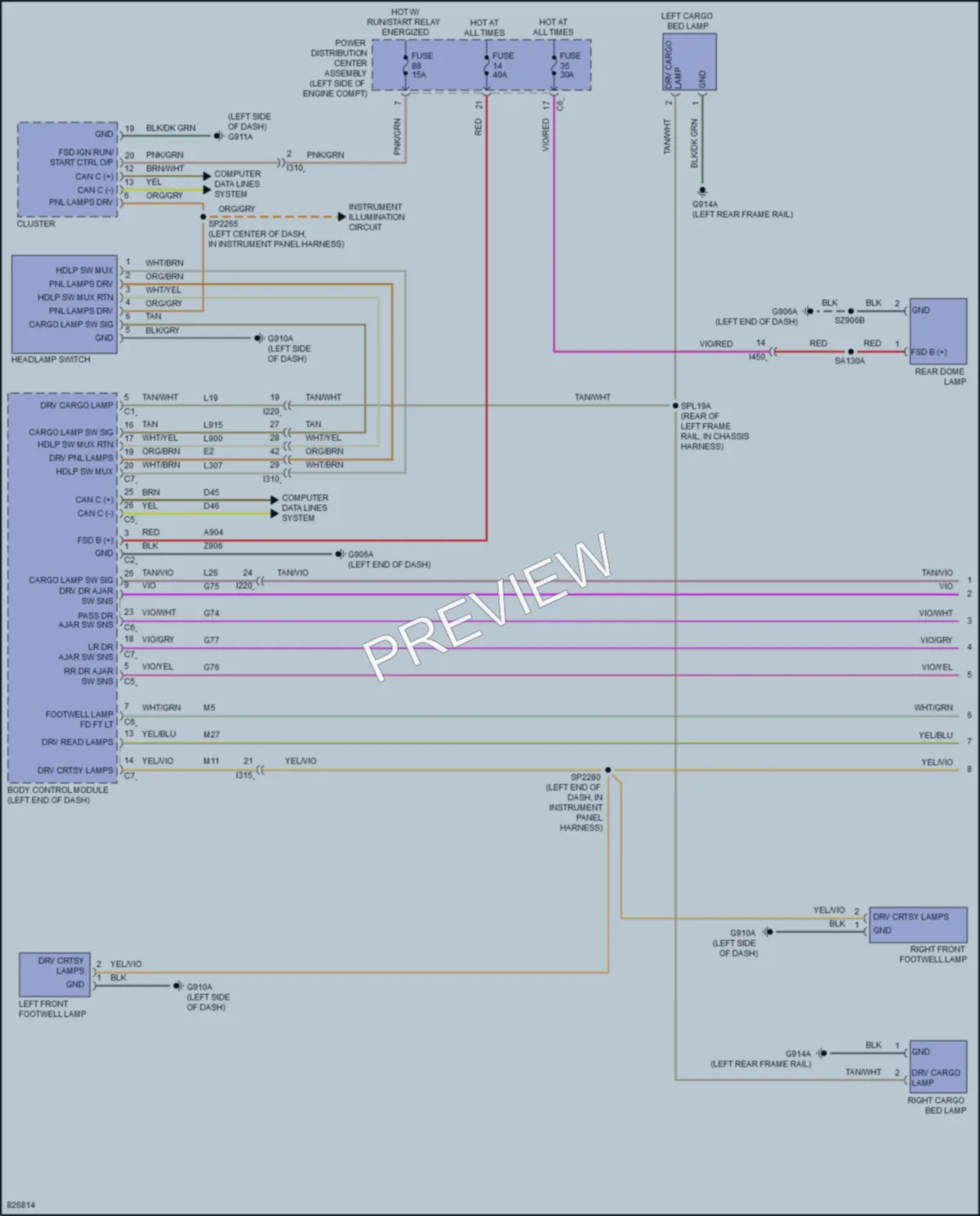 2023 Ram 1500Classic Interior Lights wiring diagram preview
