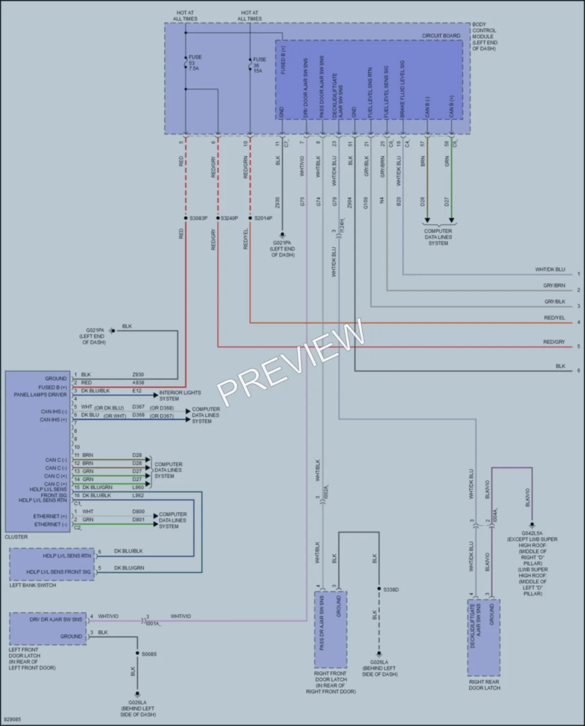 2023 Ram 1500ProMaster Instrument Cluster wiring diagram preview