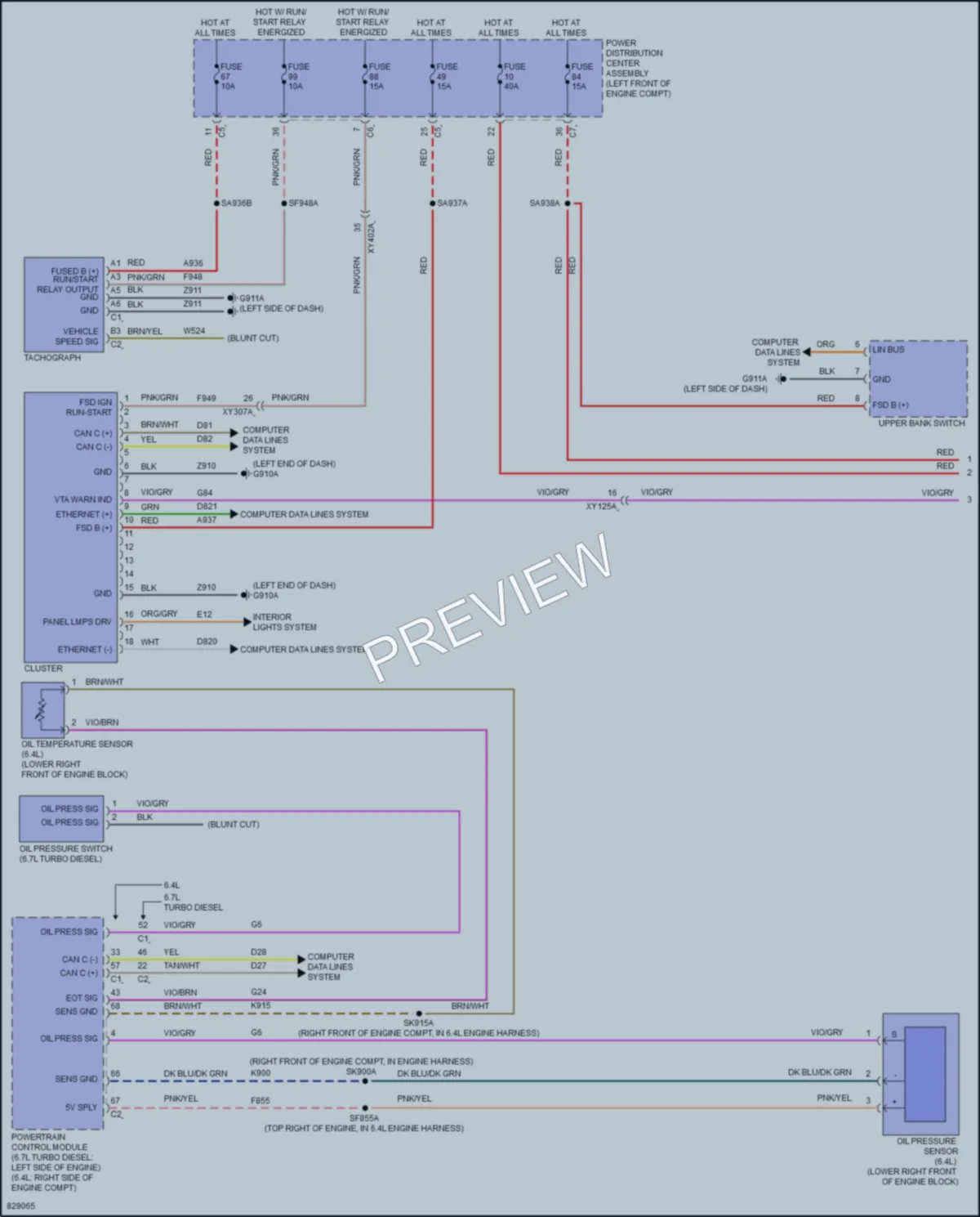 2023 Ram 2500 Instrument Cluster wiring diagram preview