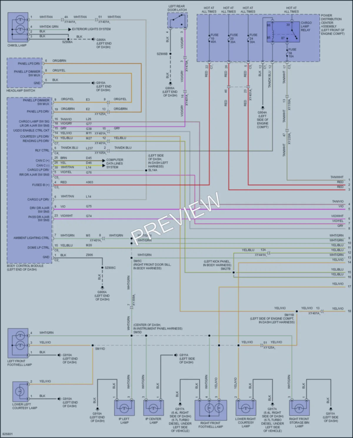 2023 Ram 2500 Interior Lights wiring diagram preview