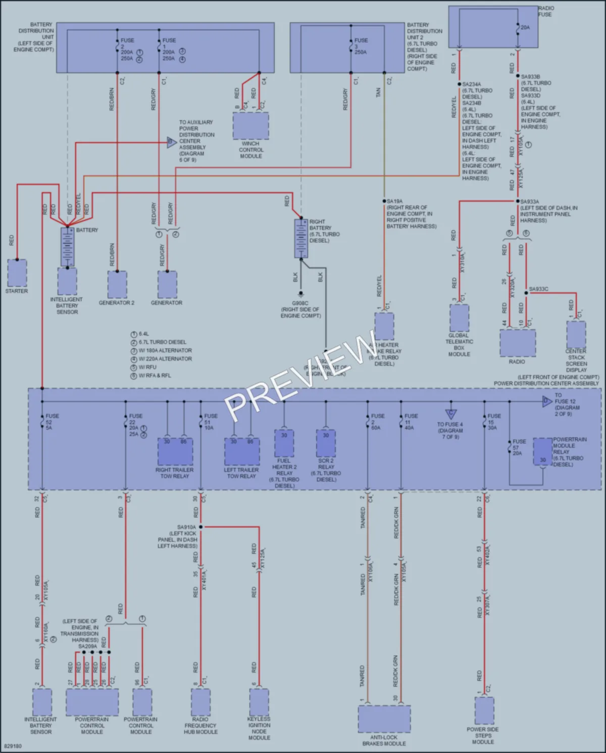 2023 Ram 2500 Power Distribution wiring diagram preview