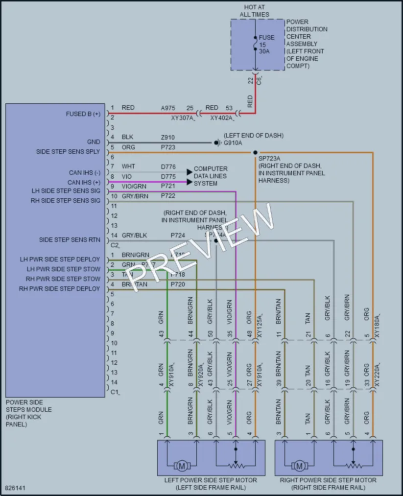 2023 Ram 2500 Trunk Tailgate Fuel Door wiring diagram preview