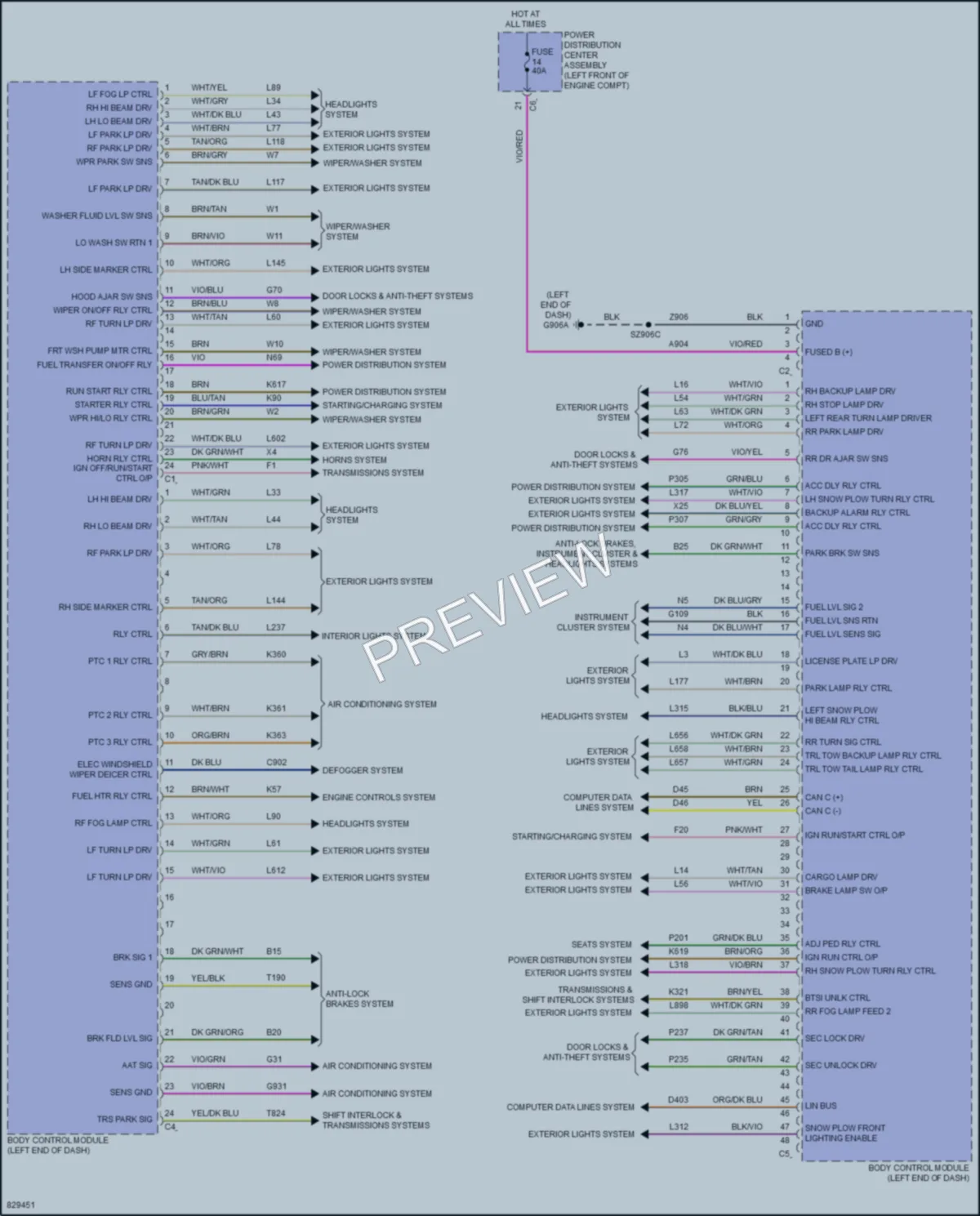 2023 Ram 3500 Body Control Modules wiring diagram preview