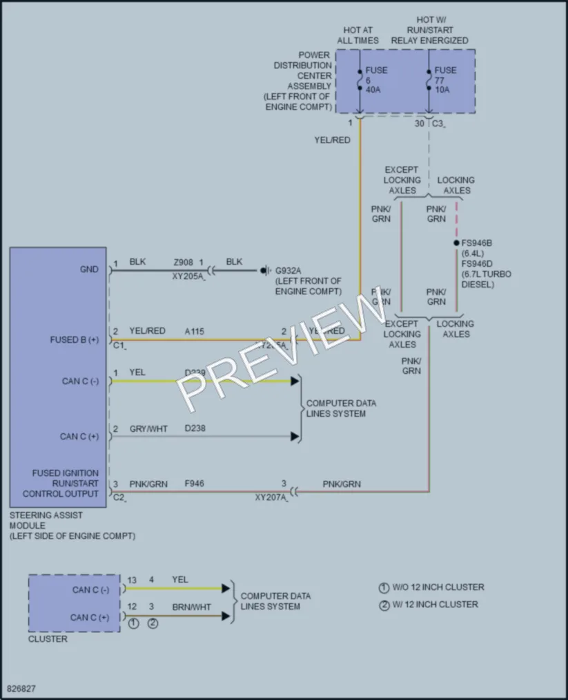 2023 Ram 3500 Electronic Power Steering wiring diagram preview