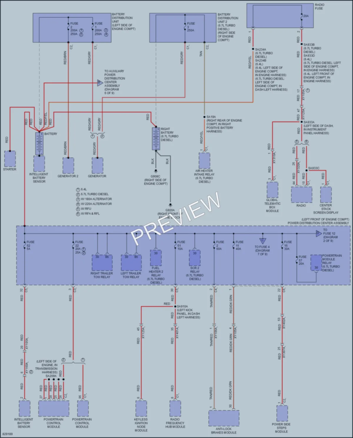 2023 Ram 3500 Power Distribution wiring diagram preview