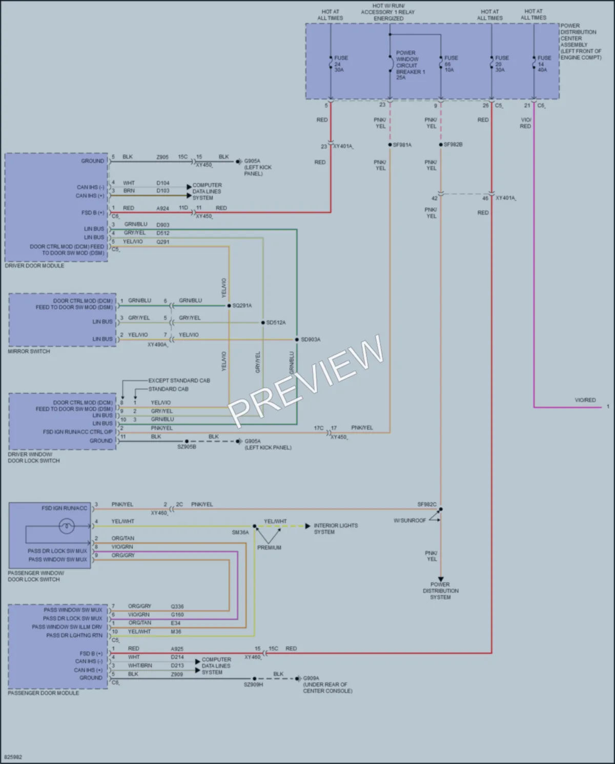 2023 Ram 3500 Power Door Locks wiring diagram preview