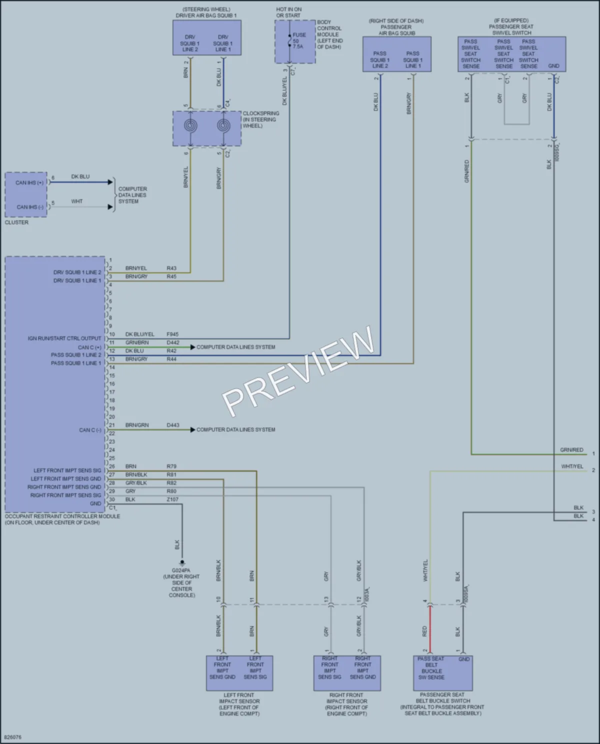 2023 Ram 3500ProMaster Supplemental Restraints wiring diagram preview