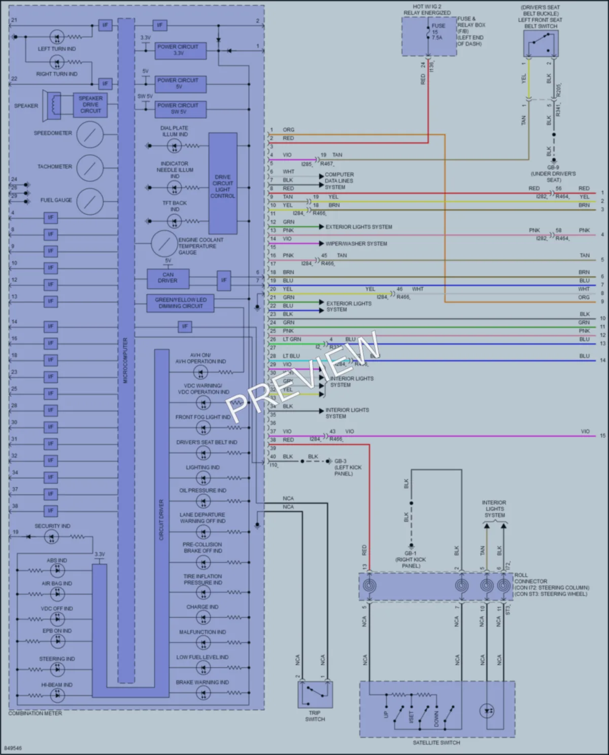 2023 Subaru Ascent Instrument Cluster wiring diagram preview
