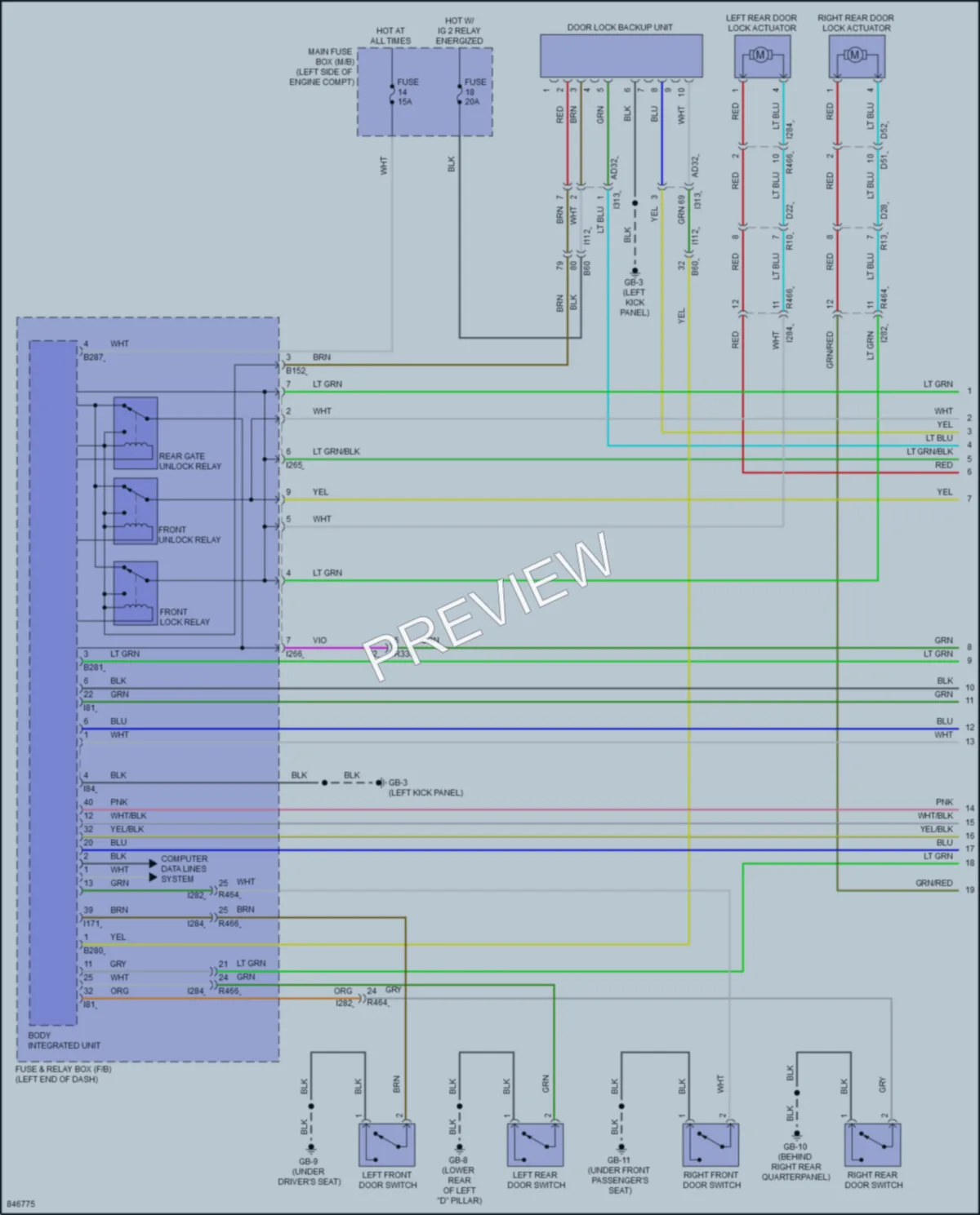 2023 Subaru Ascent Power Door Locks wiring diagram preview