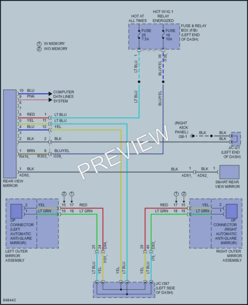 2023 Subaru Ascent Power Mirrors wiring diagram preview