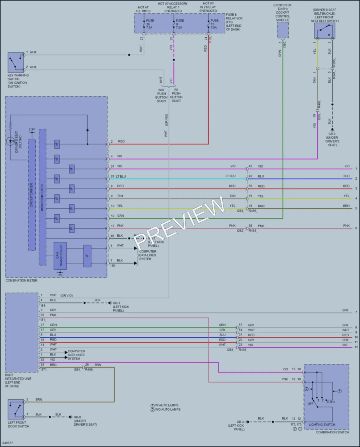 2023 Subaru Ascent Warning Systems wiring diagram preview