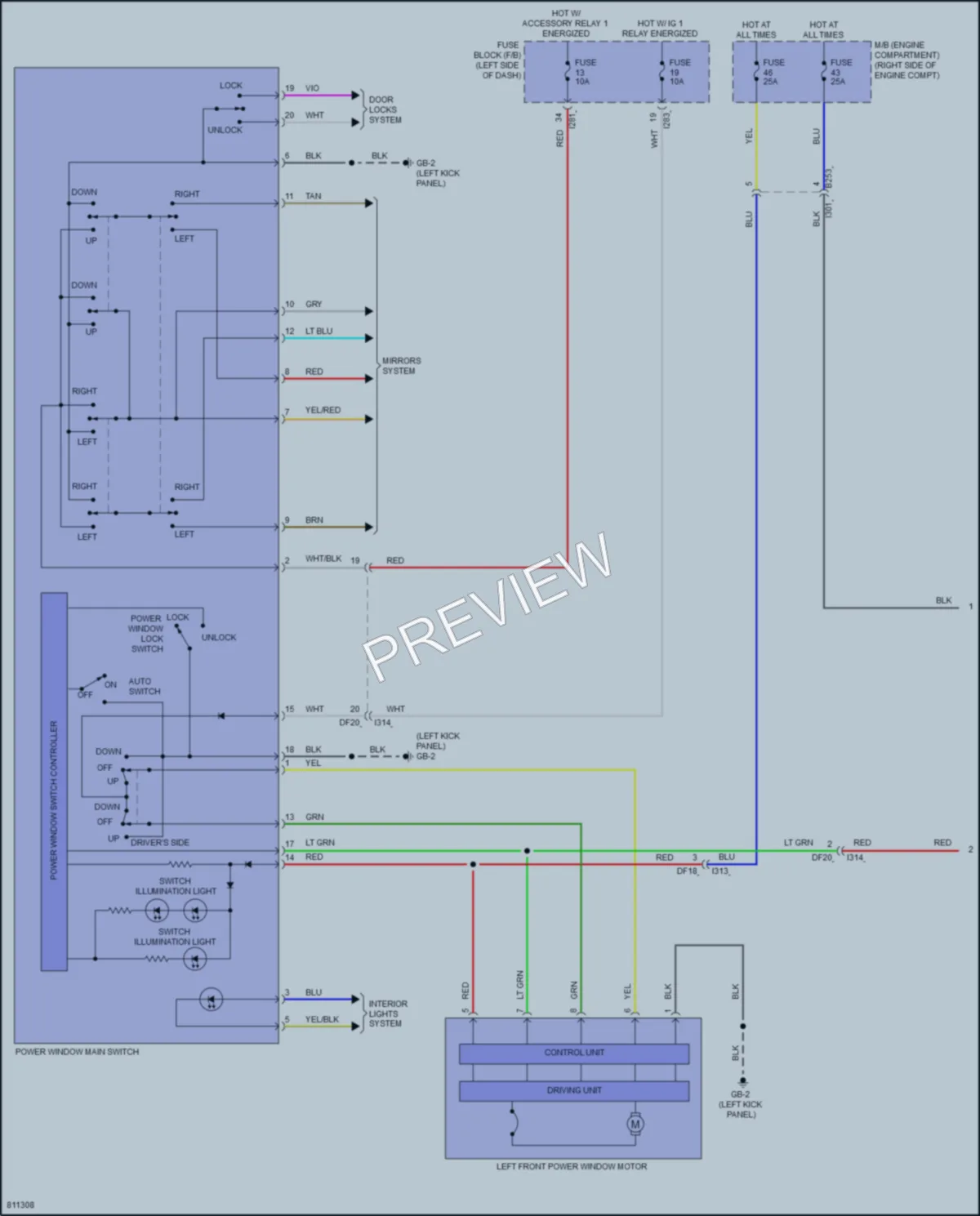 2023 Subaru BRZ Power Windows wiring diagram preview