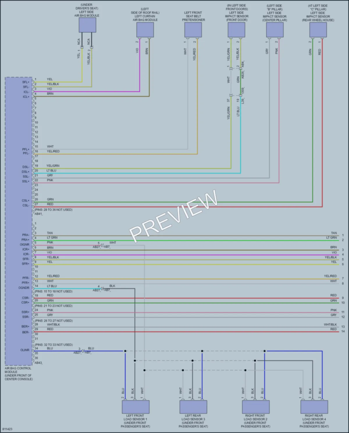 2023 Subaru BRZ Supplemental Restraints wiring diagram preview