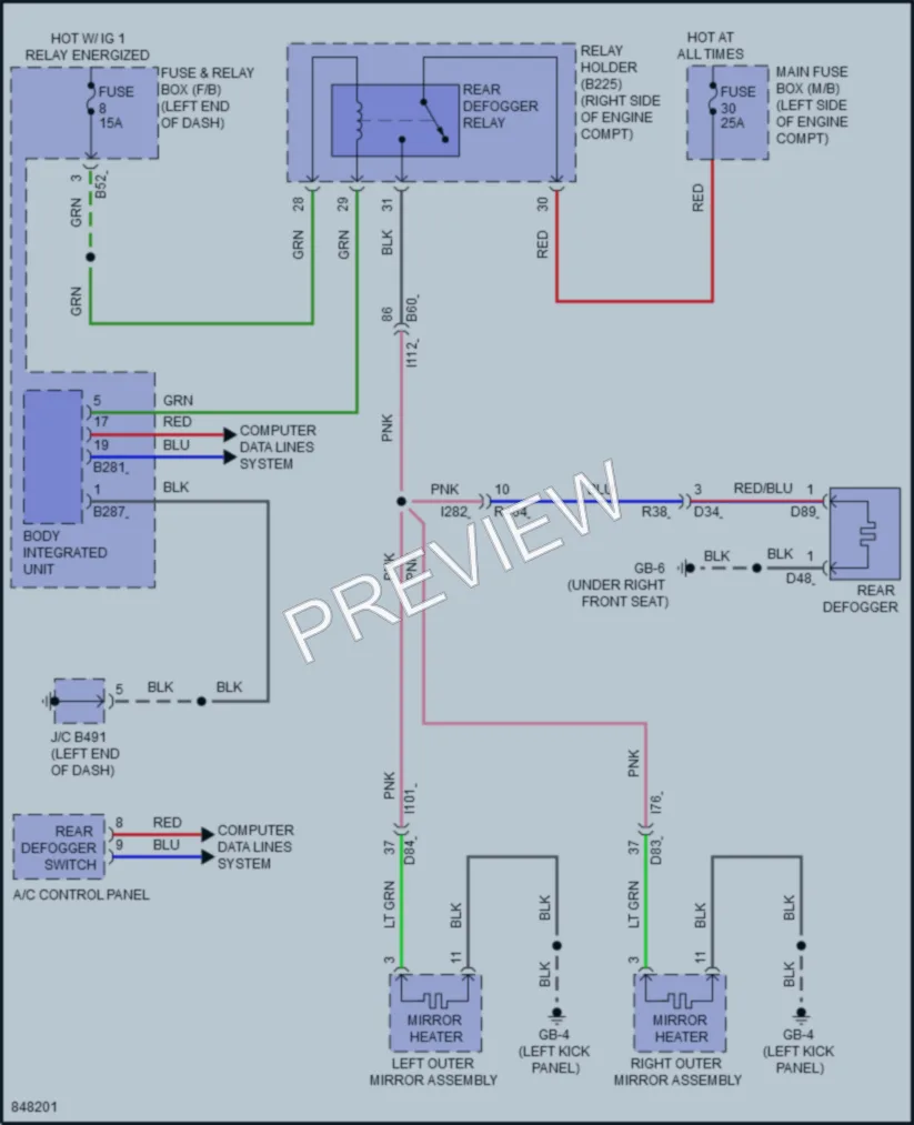 2023 Subaru Crosstrek Defoggers wiring diagram preview