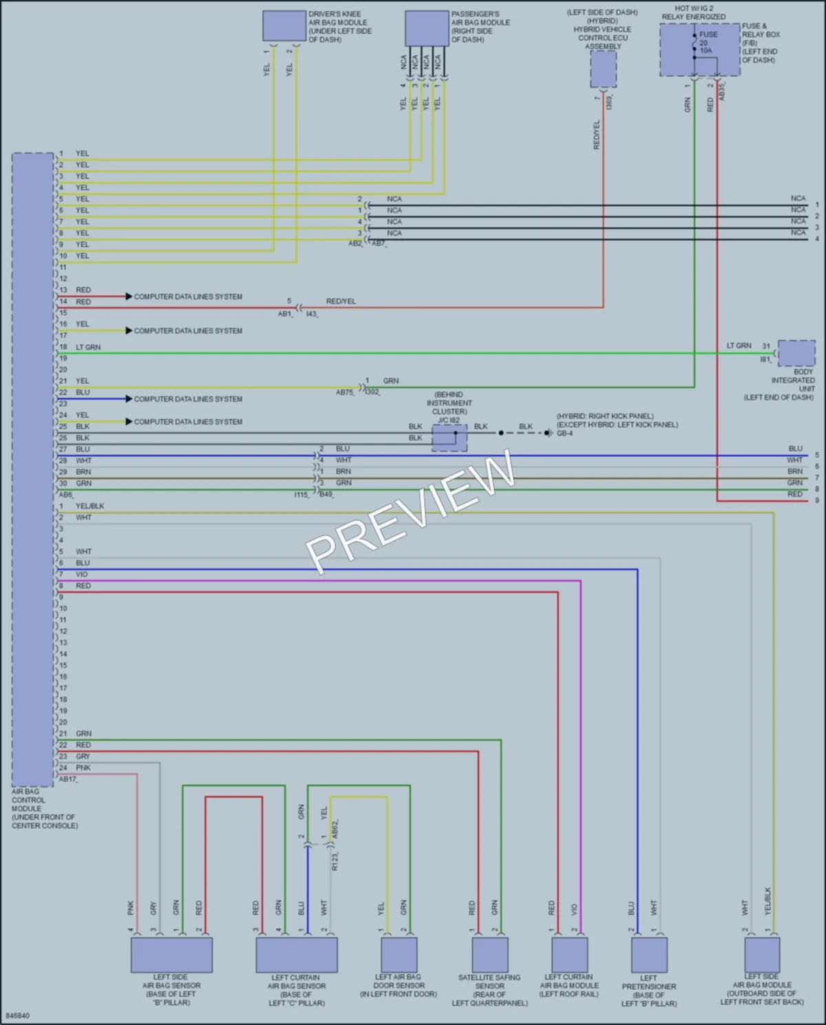 2023 Subaru Crosstrek Supplemental Restraints wiring diagram preview