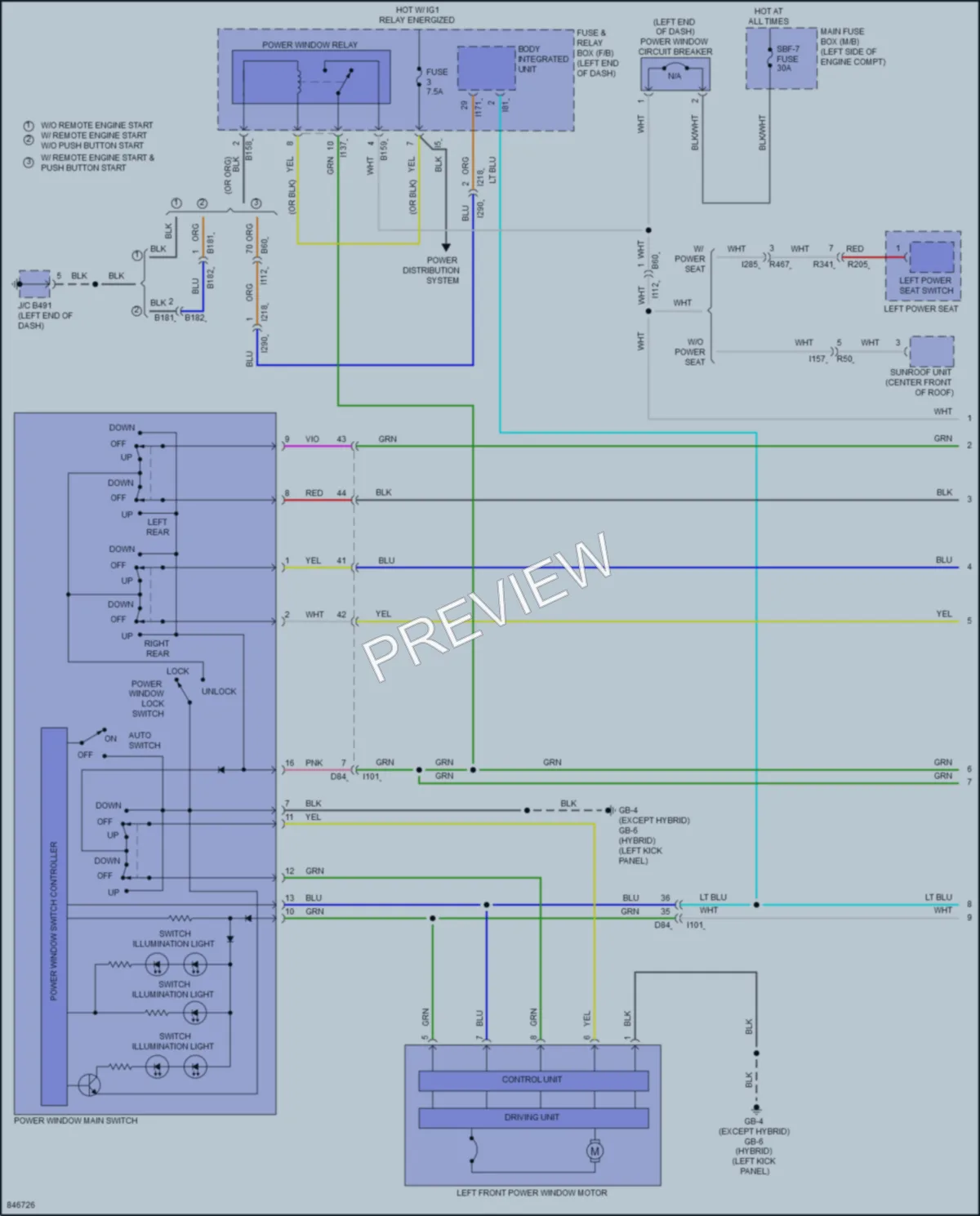 2023 Subaru CrosstrekHybrid Power Windows wiring diagram preview
