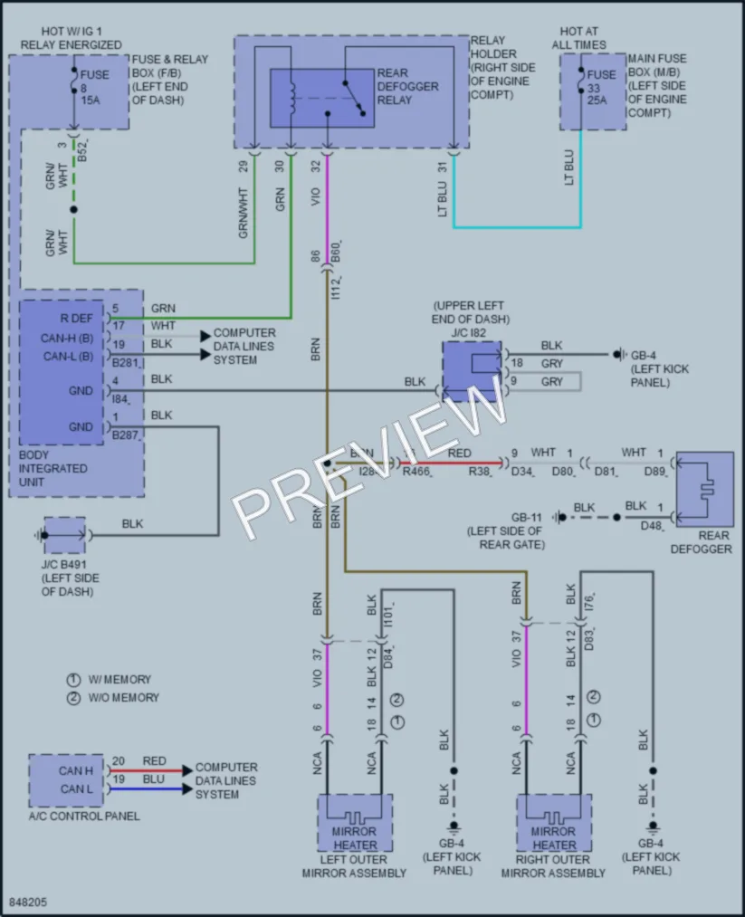 2023 Subaru Forester Defoggers wiring diagram preview