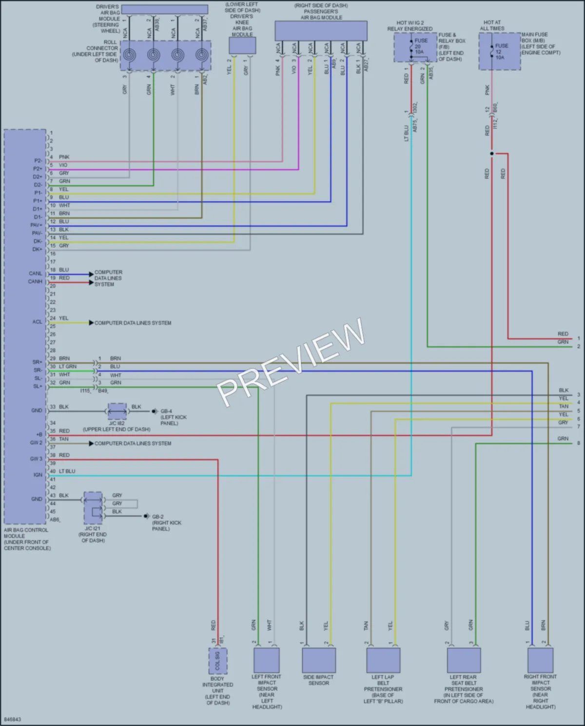 2023 Subaru Forester Supplemental Restraints wiring diagram preview