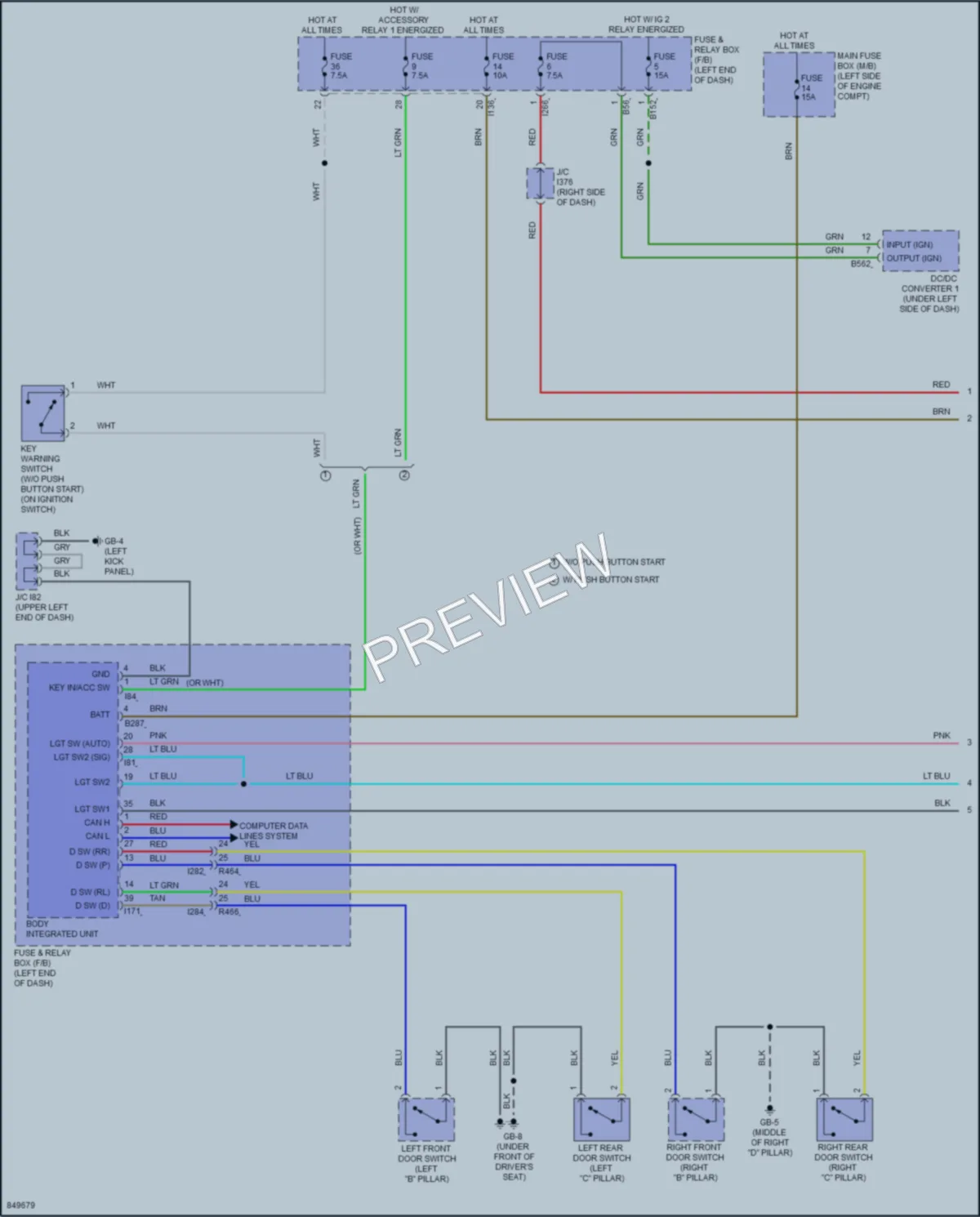 2023 Subaru Forester Warning Systems wiring diagram preview