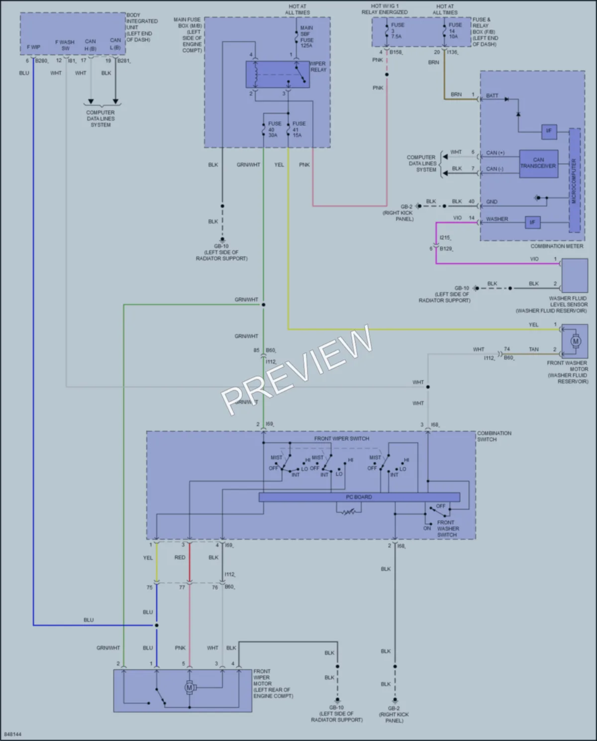 2023 Subaru Forester Wiper Washer wiring diagram preview