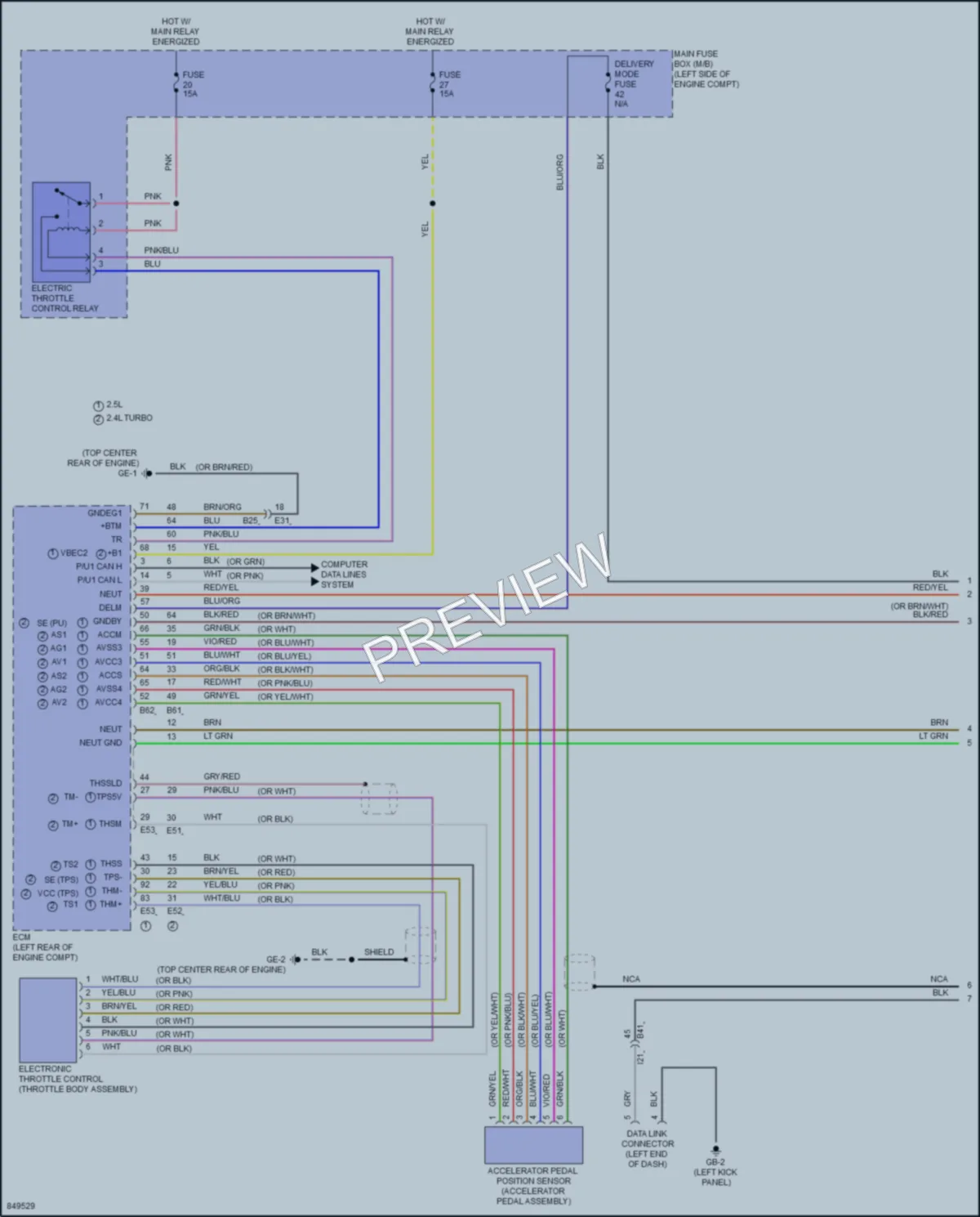 2023 Subaru Legacy Cruise Control wiring diagram preview
