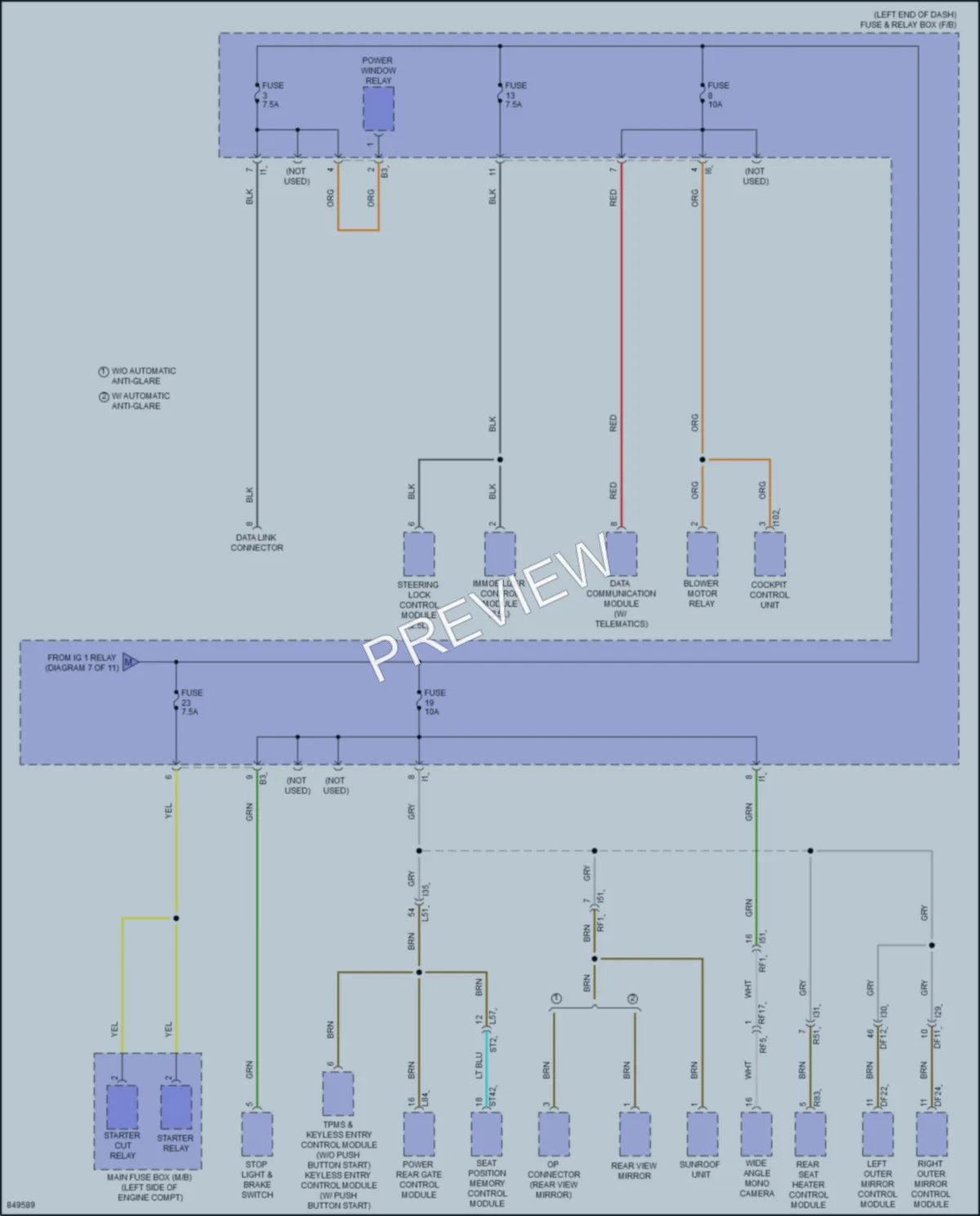 2023 Subaru Legacy Power Distribution wiring diagram preview