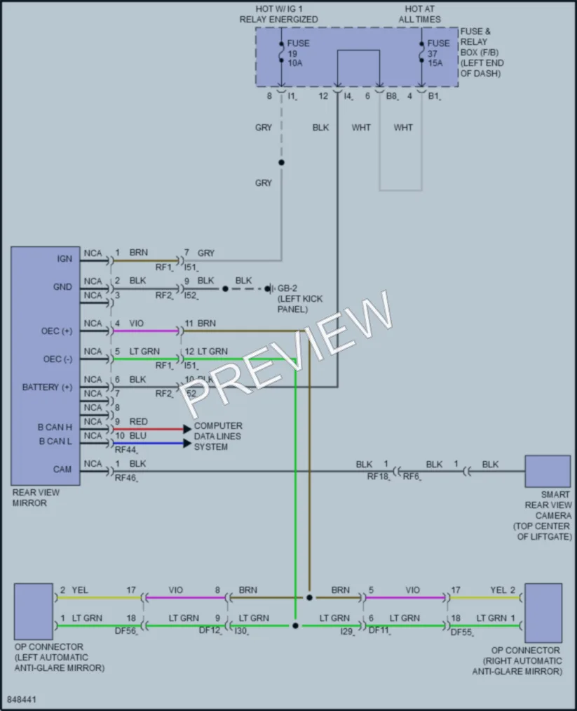 2023 Subaru Legacy Power Mirrors wiring diagram preview