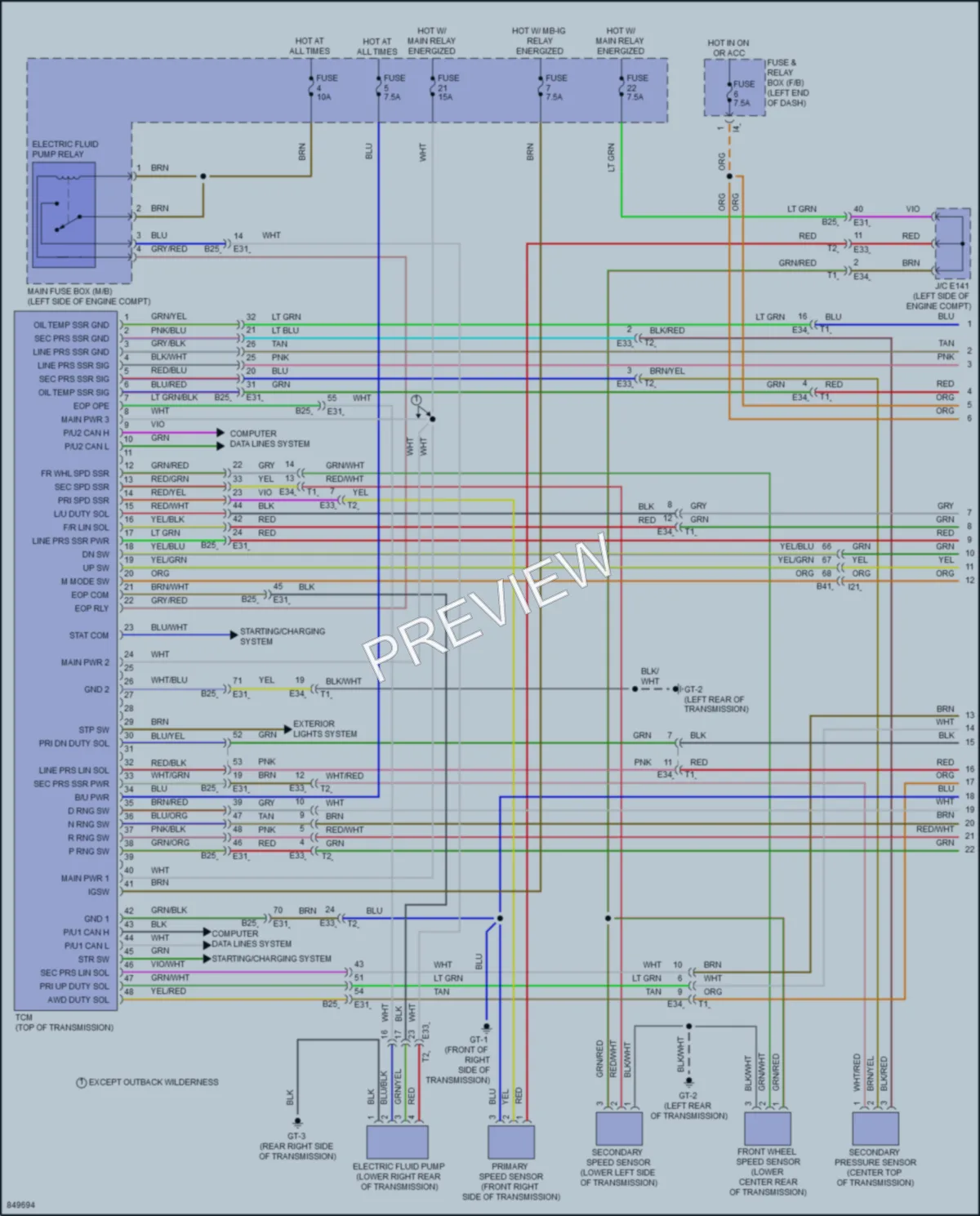 2023 Subaru Legacy Transmission wiring diagram preview